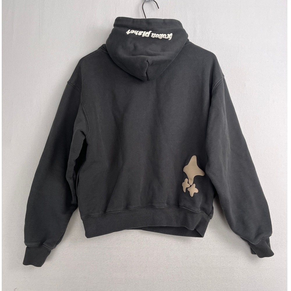 Broken Planet Far Side Of The Moon Hoodie Size M Carbon Grey Puff Print Medium - Picture 2 of 9
